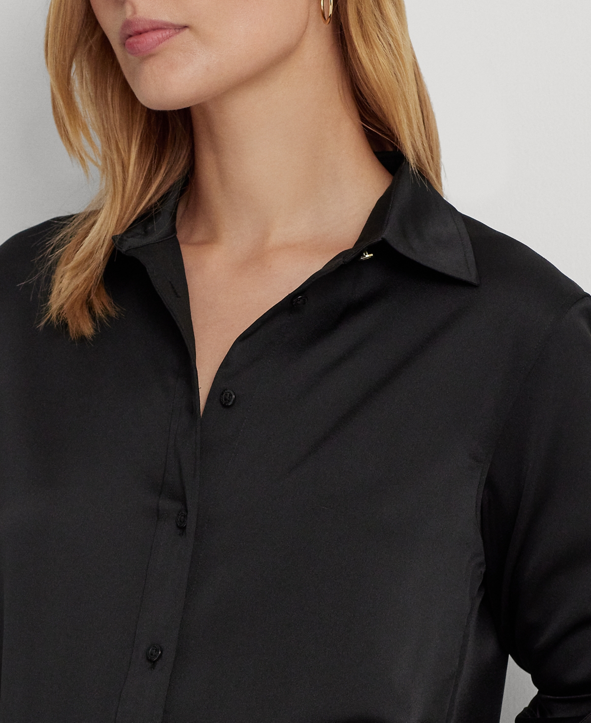 Lauren Ralph Lauren Women's Satin Charmeuse Shirt, Regular & Petite