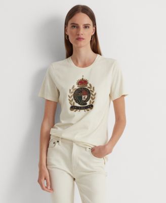 ラルフ・ローレン Lauren Ralph Lauren Cotton-blend Jersey Graphic Tee レディース シャツ トップス Cotton-Blend Jersey Graphic Tee