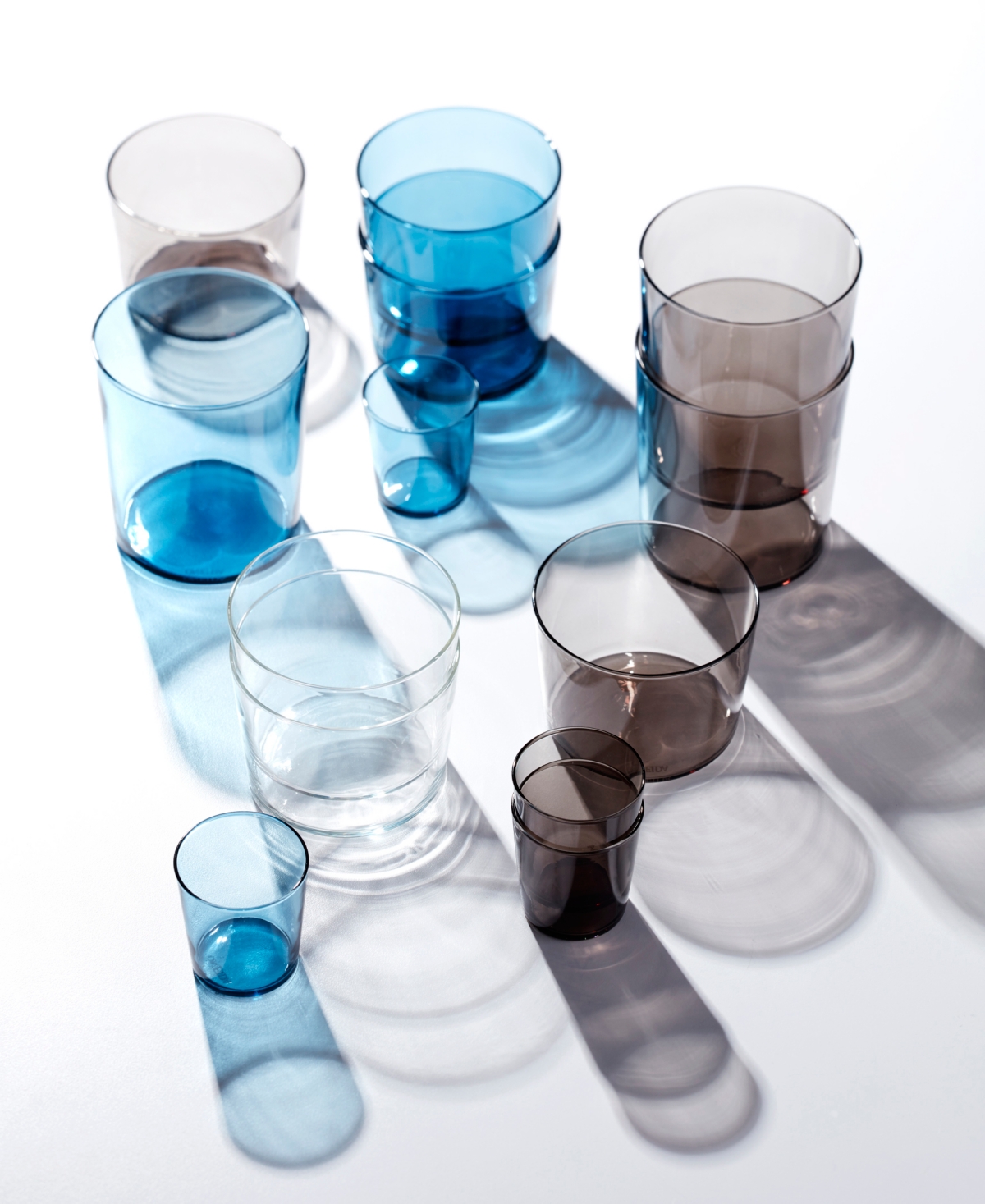 Oneida Stackables Smoke Short Glasses, Set of 6 - Gray and Smoke