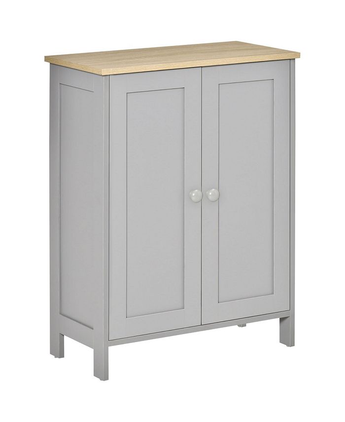 HOMCOM Grey Wooden Kids Corner Cabinet