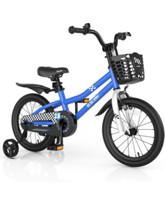 16'' Kid's Bike with Removable Training Wheels & Basket for 4-7 Years Old