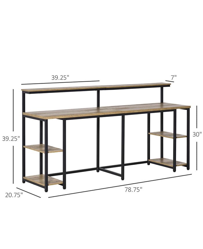 78.75 Inches Double Computer Desk for Two Person, Extra Long