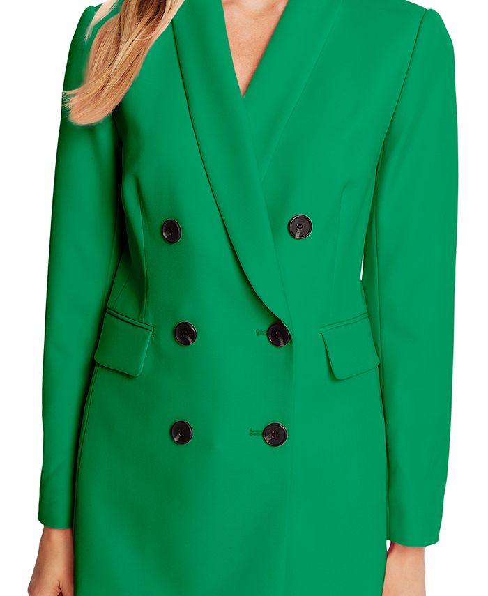 CeCe Women's Long Sleeve Double Breasted Twill Blazer Jacket Macy's