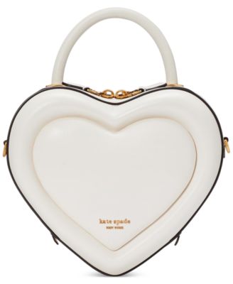 【美品】kate spade ハート型 ♡クロスボディバッグ　白　かわいい♡ kate spade new york Pitter Patter Smooth Leather 3D Heart