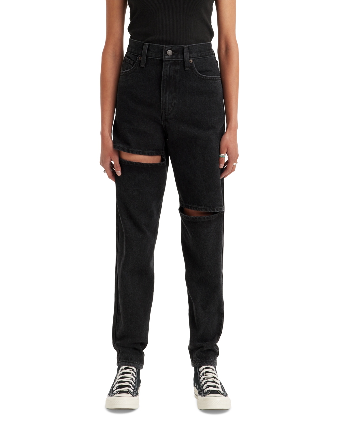 Levi's high waist mom jeans in black