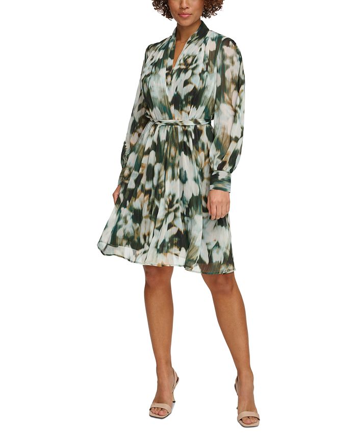 Calvin klein floral a line dress new arrivals