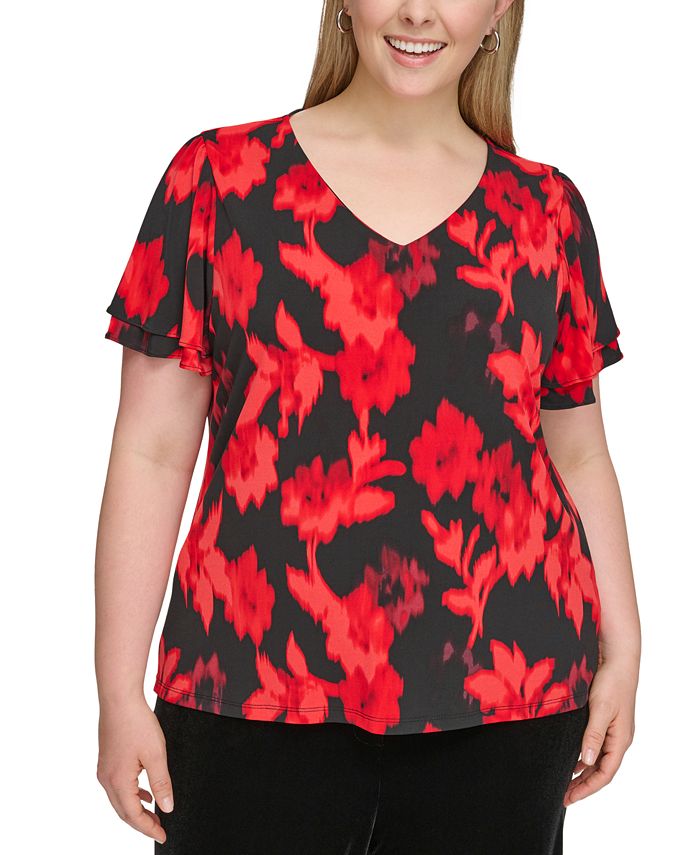Calvin klein plus tops online