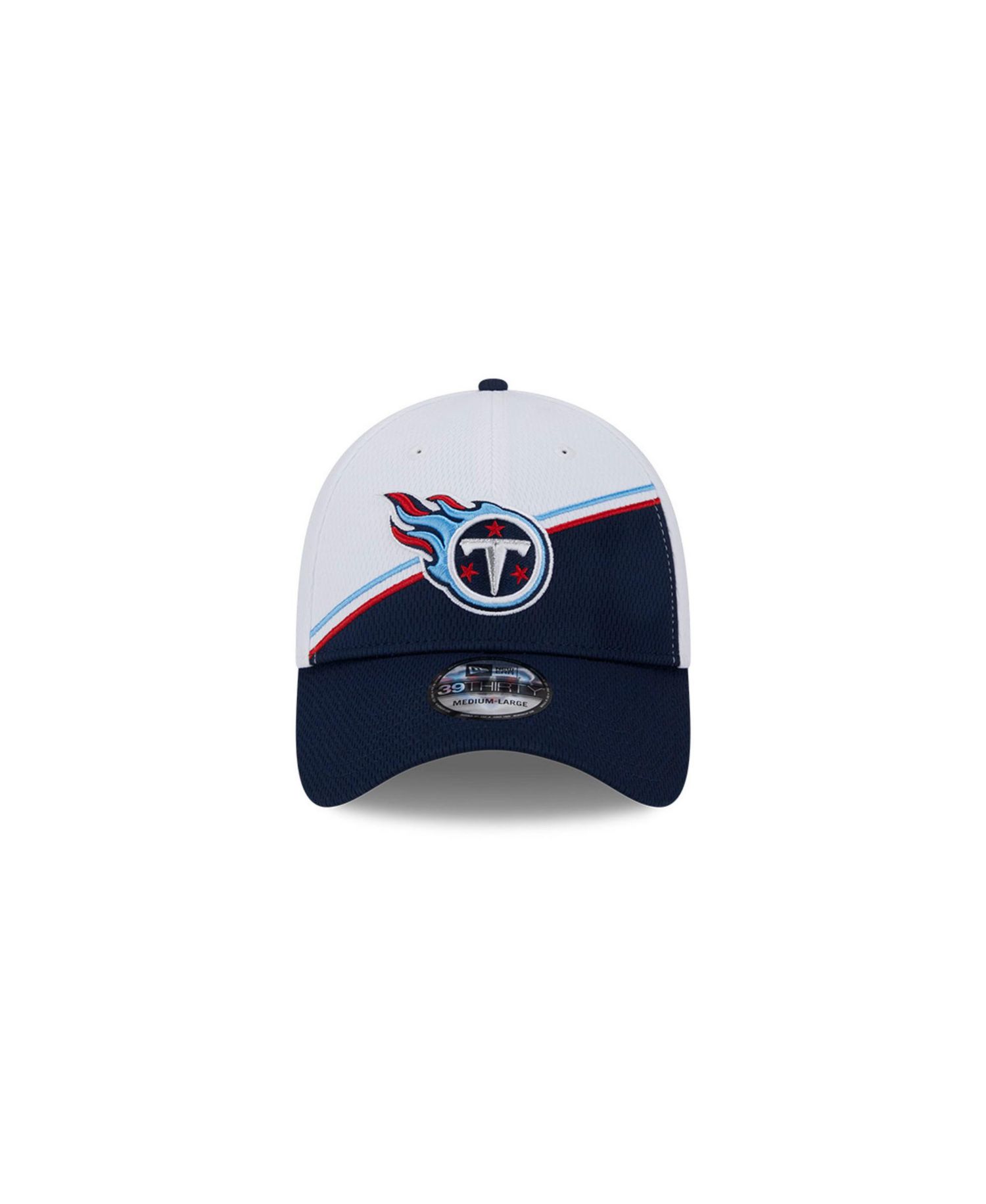Men's White, Navy Tennessee Titans 2023 NFL Sideline 39THIRTY Flex Hat