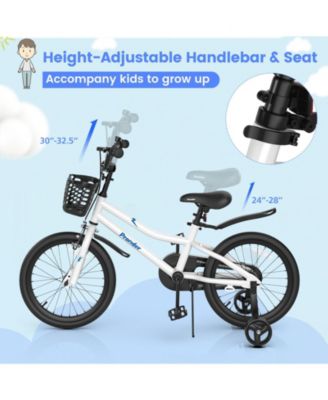 18'' Kid's Bike with Removable Training Wheels & Basket for 4-8 Years Old