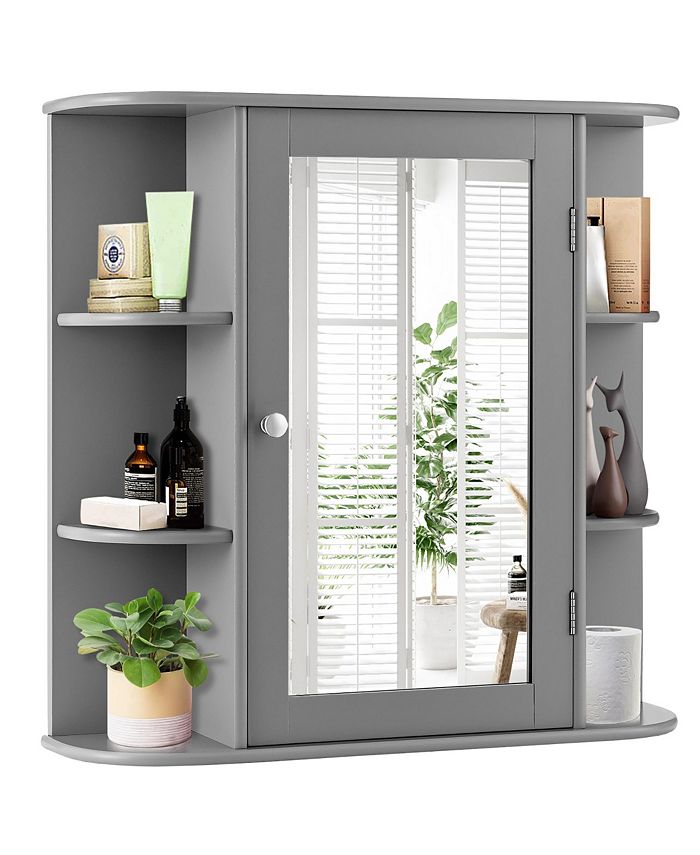 Costway Multipurpose Mount Wall Surface Bathroom Storage Mirror