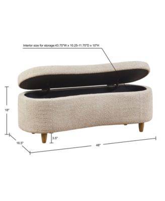 Bailey 48"W Boucle Flip Top Storage Bench