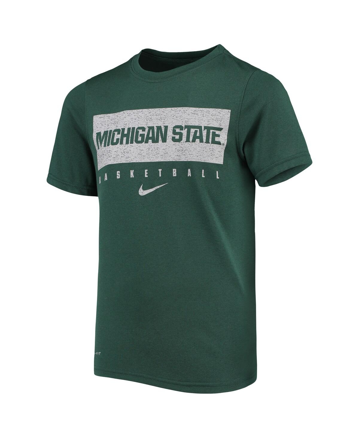Shop Nike Big Boys  Green Michigan State Spartans Legend Basketball Practice Performance T-shirt