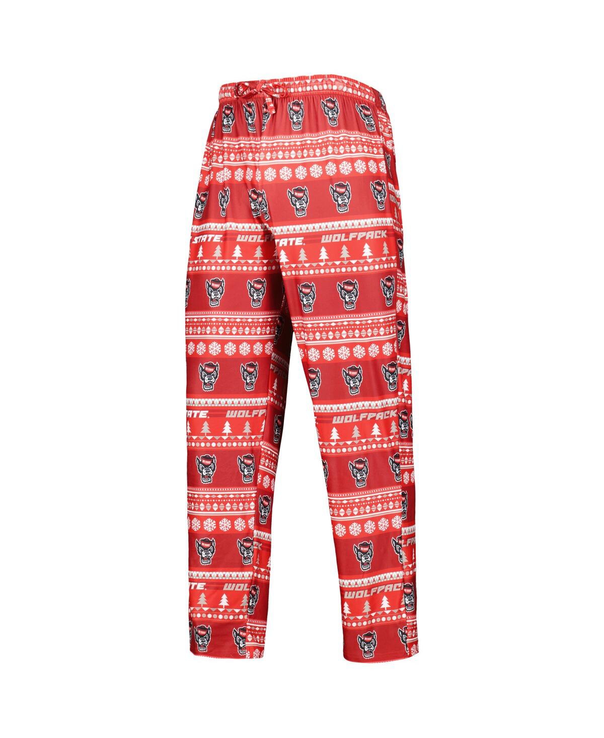 Concepts Sport Men's  Red Nc State Wolfpack Swivel Long Sleeve T-shirt And Pants Sleep Set In Red