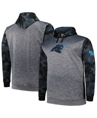 Men's Heather Charcoal Carolina Panthers Big and Tall Camo Pullover Hoodie