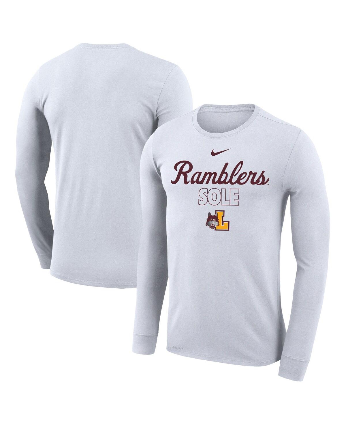 Shop Nike Men's And Women's  White Loyola Chicago Ramblers 2023 On Court Bench Long Sleeve T-shirt
