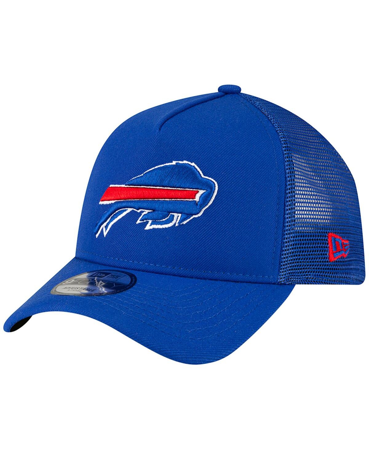 New Era Men's  Royal Buffalo Bills A-frame Trucker 9forty Adjustable Hat