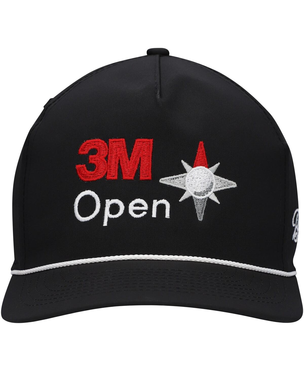 Shop Barstool Golf Men's  Black 3m Open Rope Snapback Hat