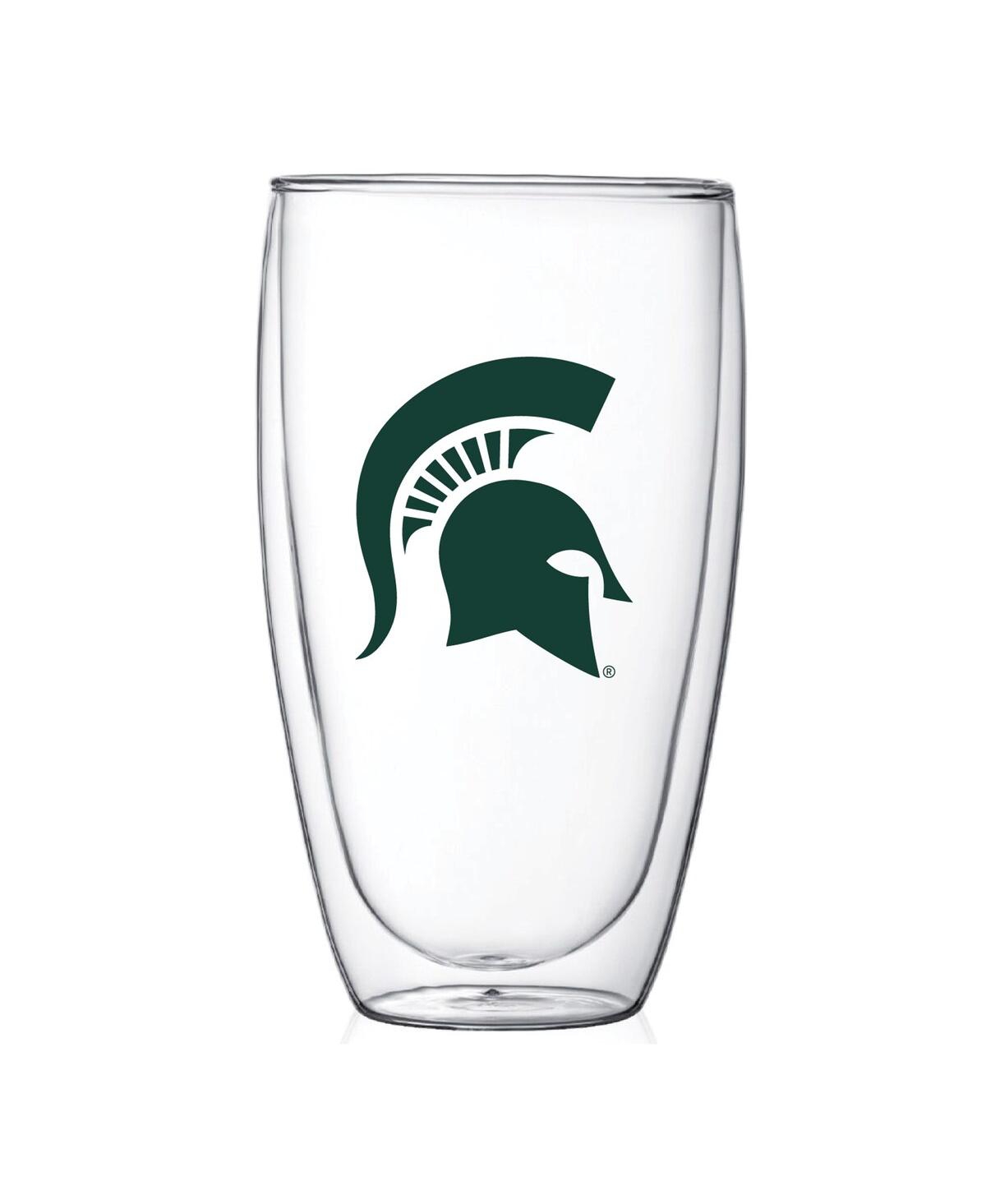 Indigo Falls Michigan State Spartans 15 oz Double Wall Thermo Glass In Clear