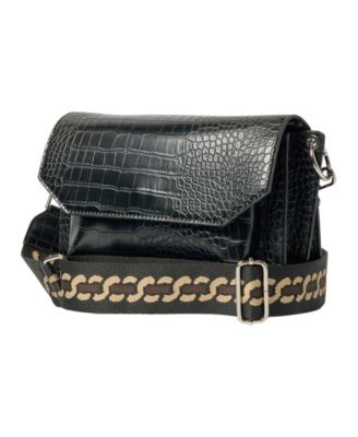 Au Revoir Croc-effect Faux Leather Crossbody Bag