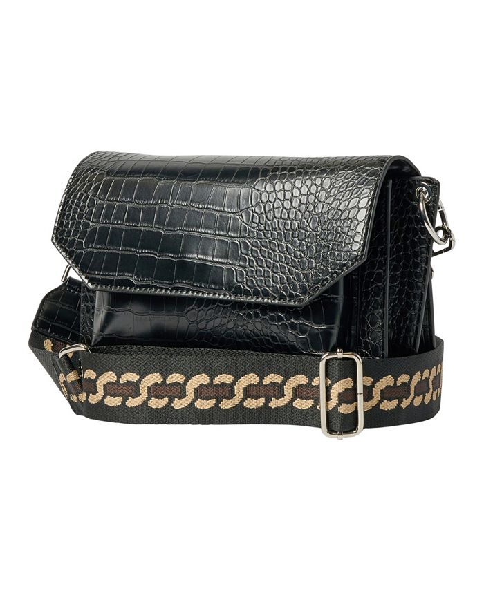 Urban Originals Au Revoir Croc-effect Faux Leather Crossbody Bag - Macy's