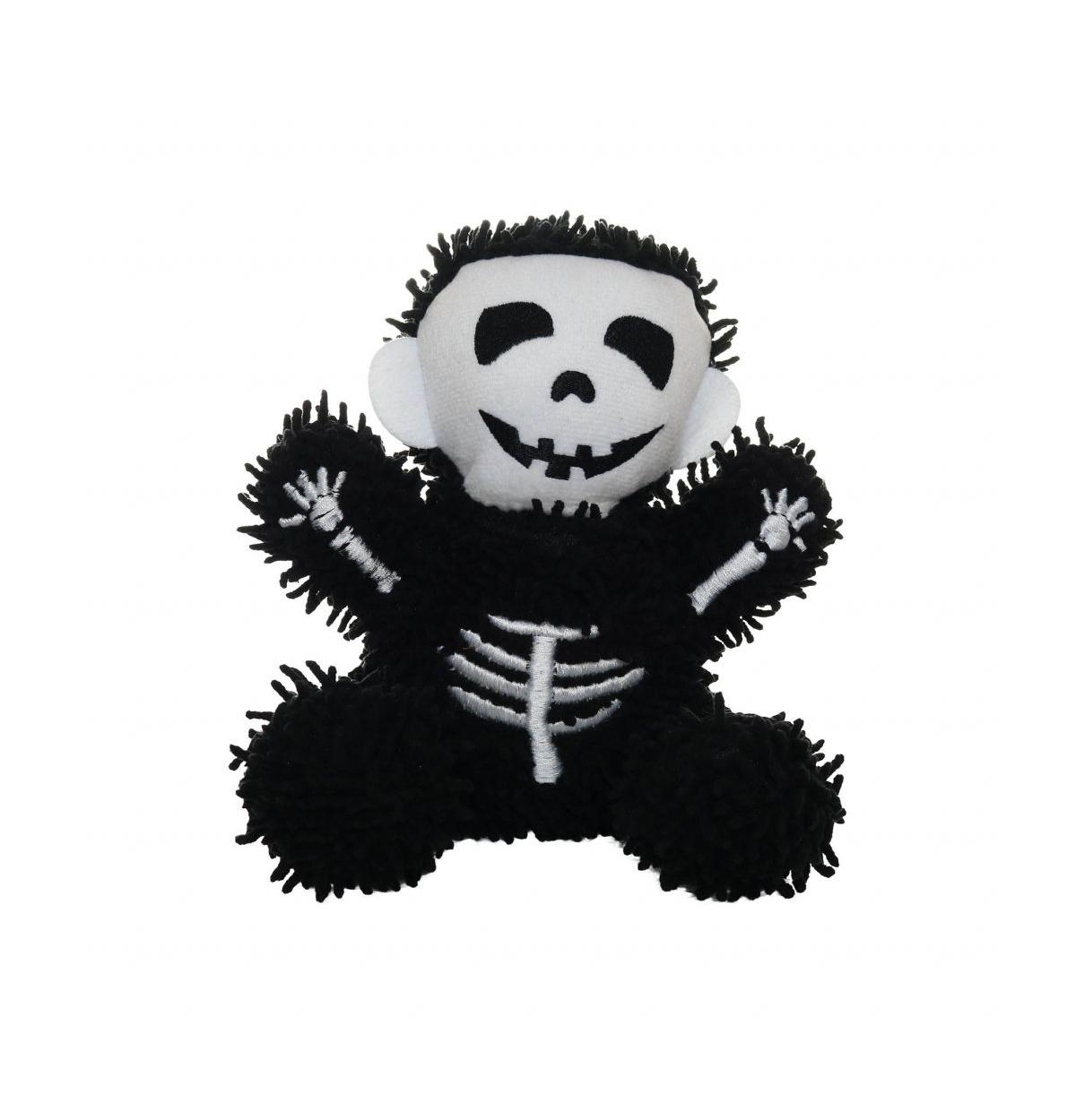 Microfiber Ball Med Skeleton, Halloween Dog Toy - Black