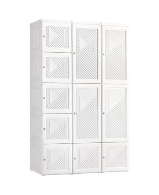 Homcom Portable Wardrobe Closet, Folding Bedroom Armoire, Clothes