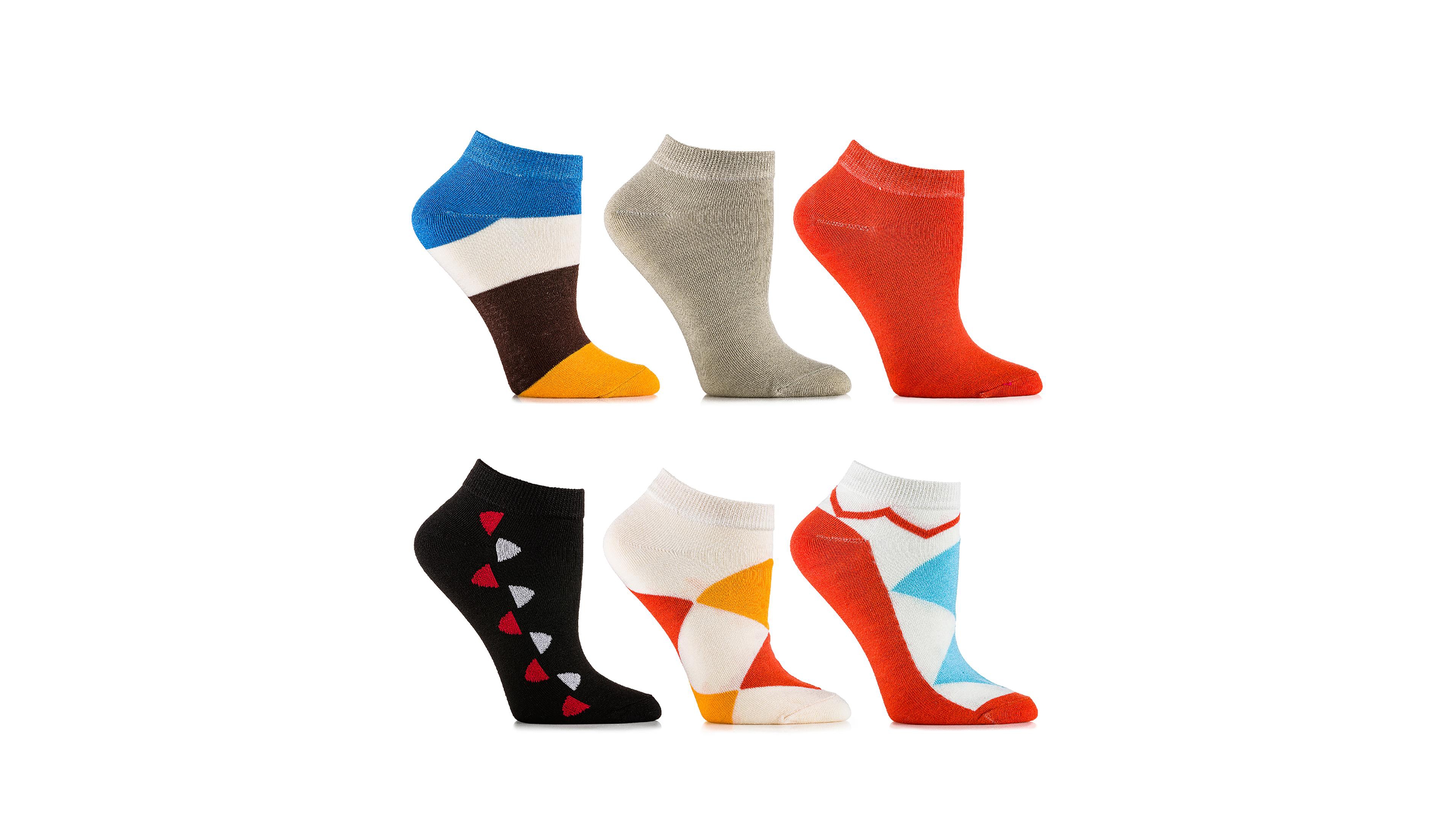 Women's Blush Canary Ankle Socks 6 Pack