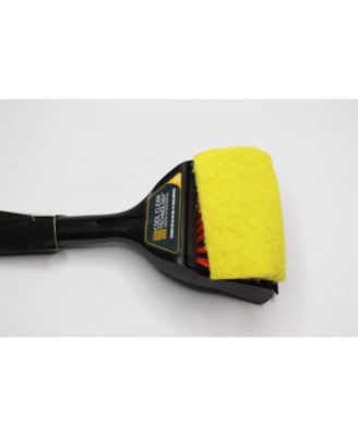 Cool-Clean Polypropylene Grill Brush with Scraper, Black & Red