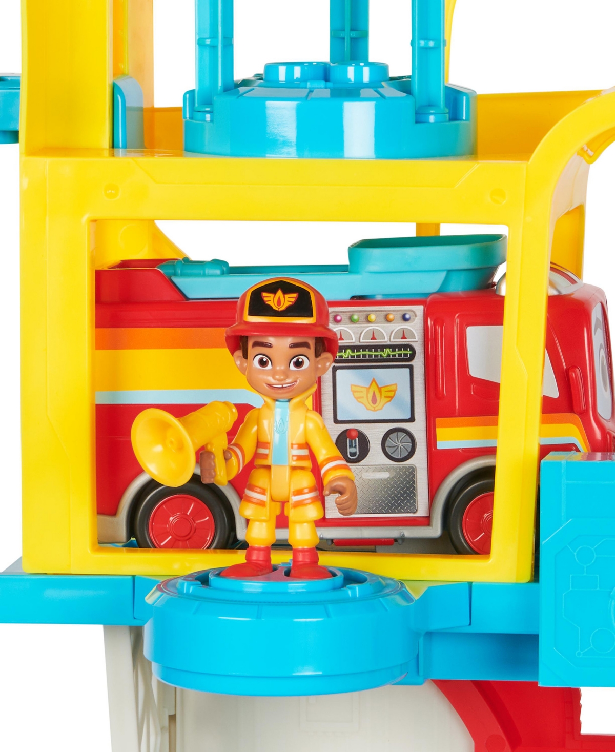 Firebuds Hq Playset With Lights, Sounds, Fire Truck Toy, Action Figure And Vehicle Launcher In Multi-color
