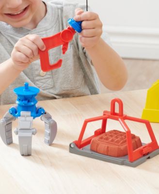 Bark Yard Crane Tower Playset with Rubble Action Figure, Toy Bulldozer Kinetic Build-It Play Sand, Kids Toys for Boys Girls 3 Plus