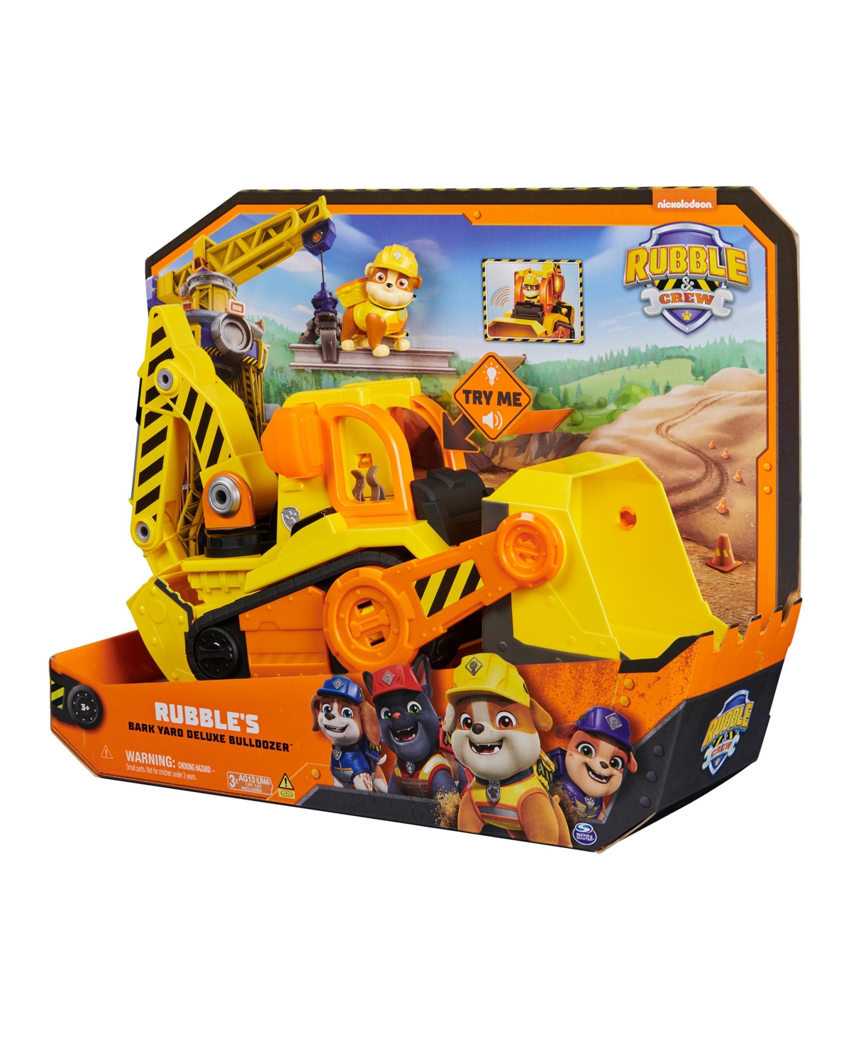 Rubble & Crew , Bark Yard Deluxe Bulldozer Construction Truck Toy With Lights In Multi-color