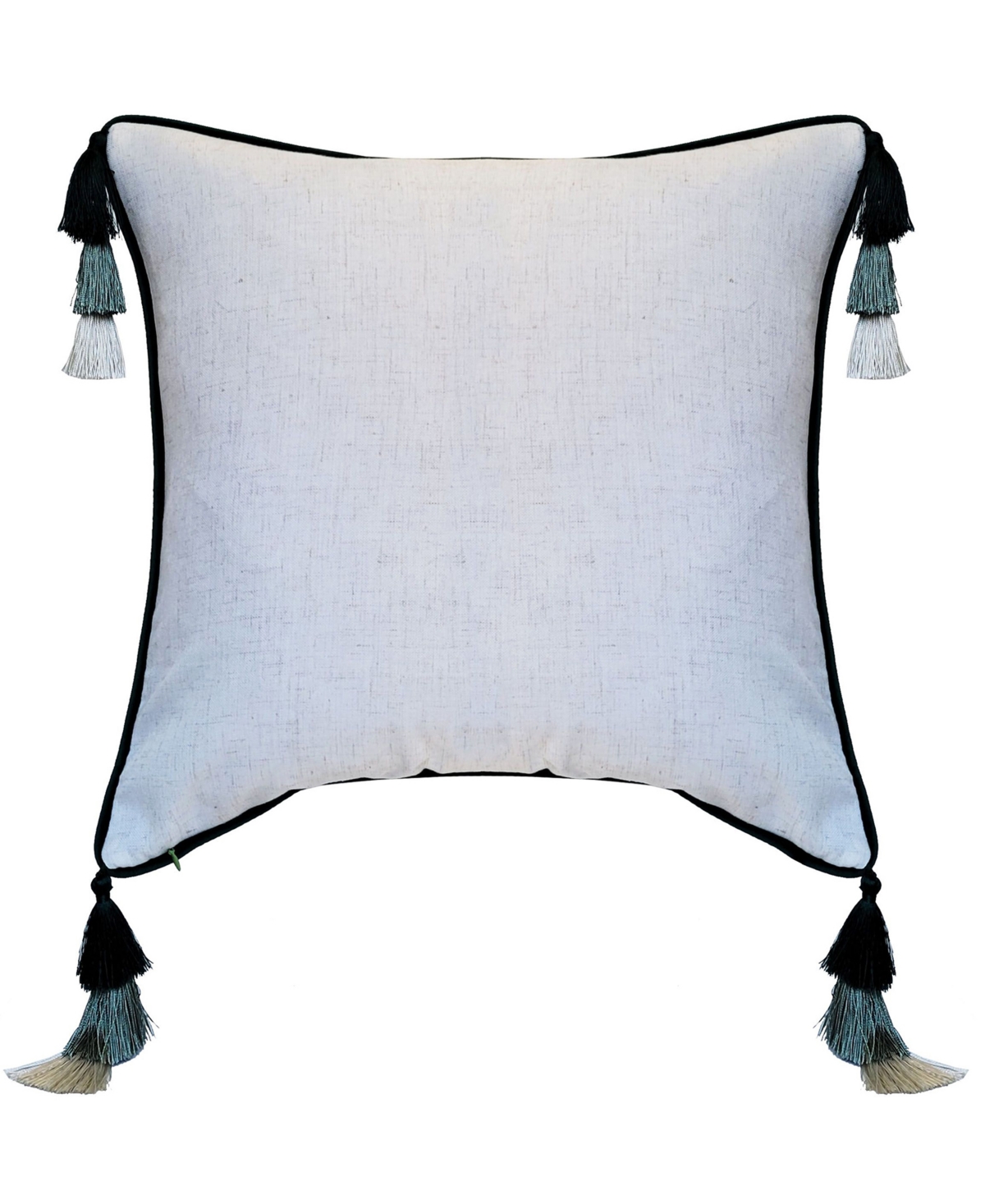 Ediehome Velvet Reversible Tassel Decorative Pillow, 18" X 18" In Green