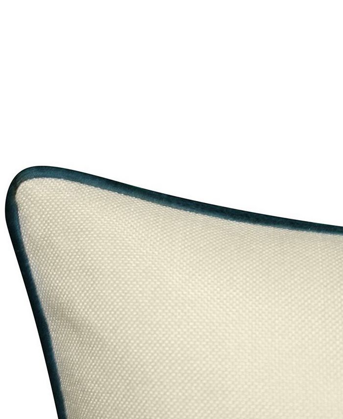 EdieHome Reversible Ribbon Peacock Decorative Lumbar Pillow, 14" x 26