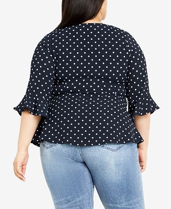 Trendy Plus Size Fresh Spot Short Sleeve Top