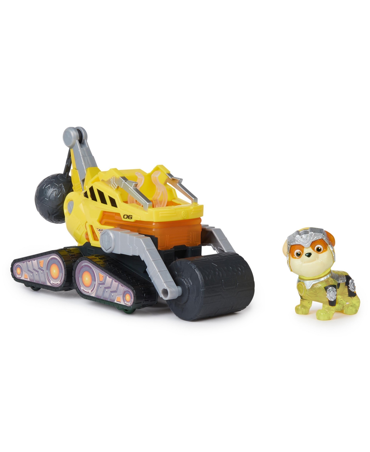 Paw Patrol Kids' - The Mighty Movie, Construction Toy Truck With Rubble Mighty Pups Action Figure, Lights And Sounds, In No Color