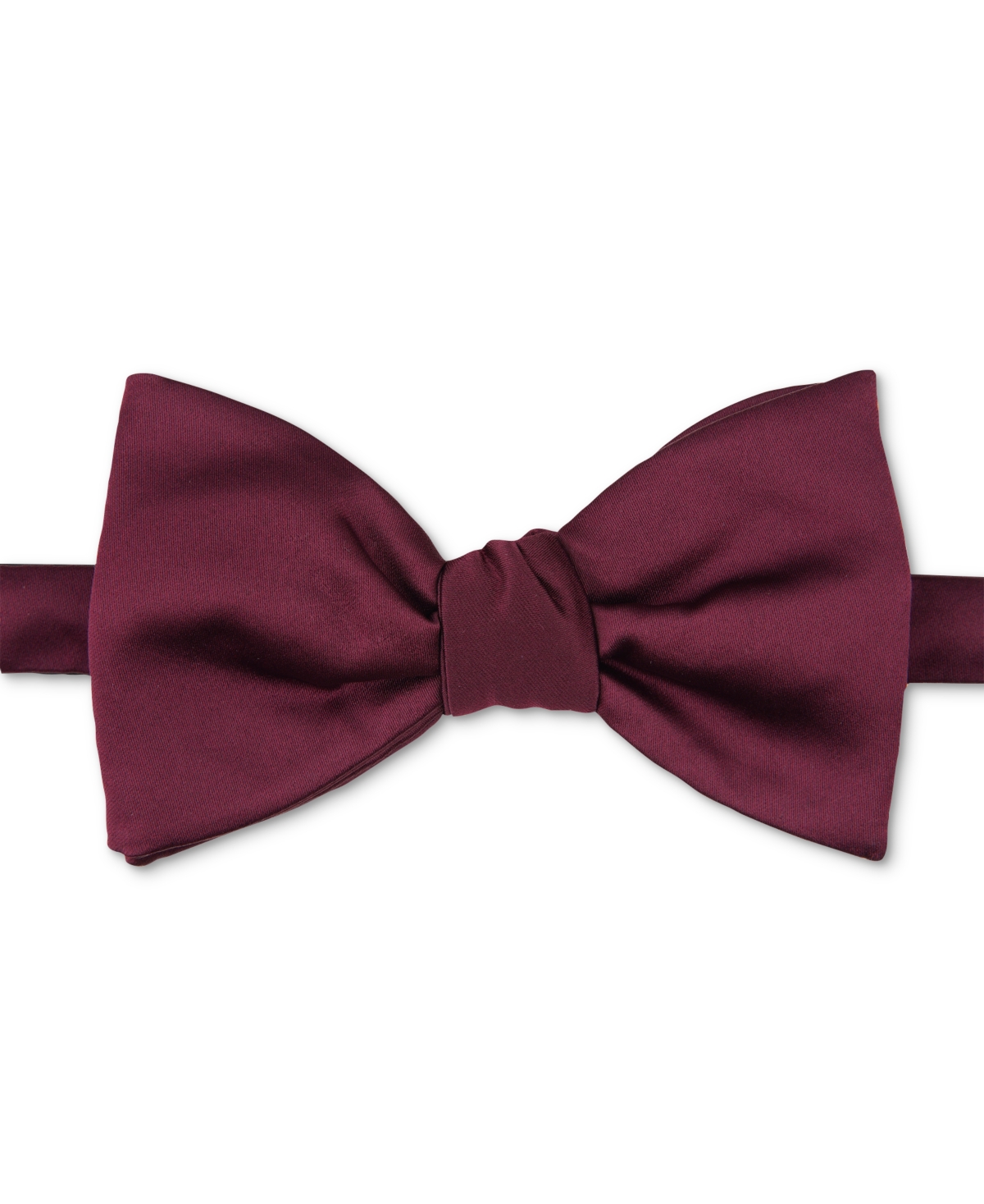 Men's Oversized Satin Solid Bow Tie, Created for Macy's - Burgundy