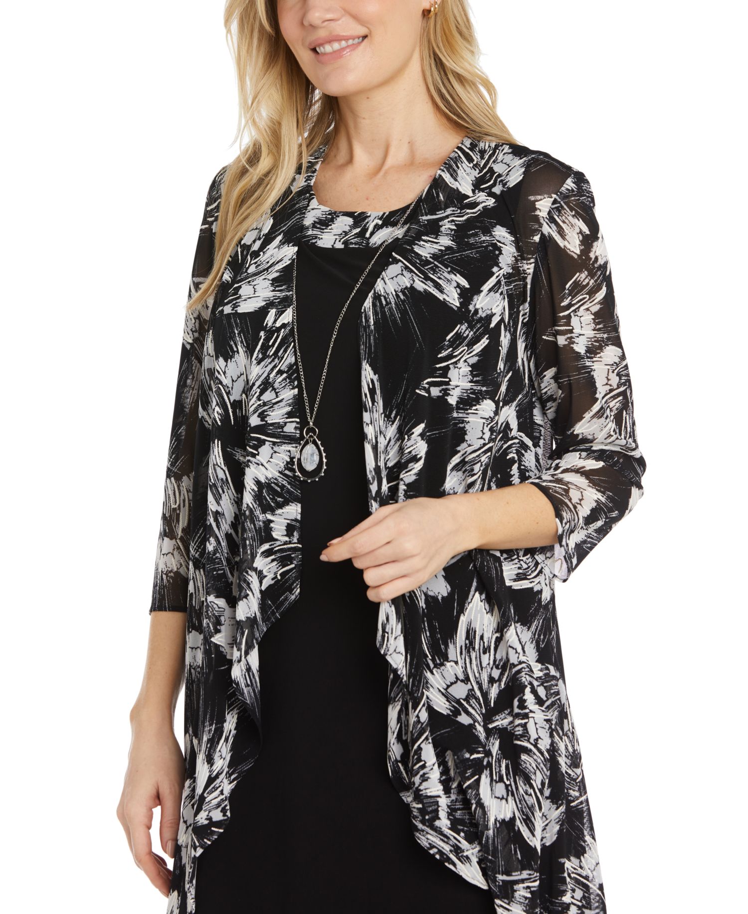 Necklace Dress & Printed Jacket