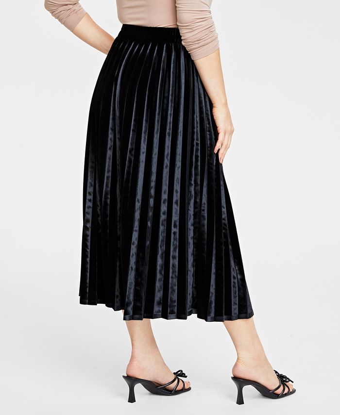 On 34th Women's Velvet Pleated Midi Skirt, Created for Macy's - Macy's