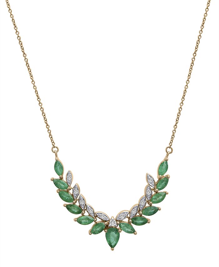 Macy's jewelry cheap emerald necklaces