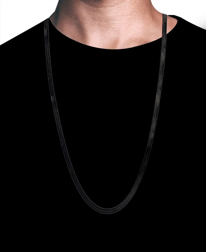 Blackjack Men's Wide Herringbone 20" Chain Necklace in Stainless Steel