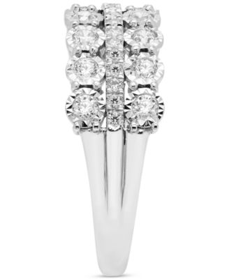 Diamond Three Row Anniversary Band (1/2 ct. t.w.) in 14k White Gold or 14k Gold