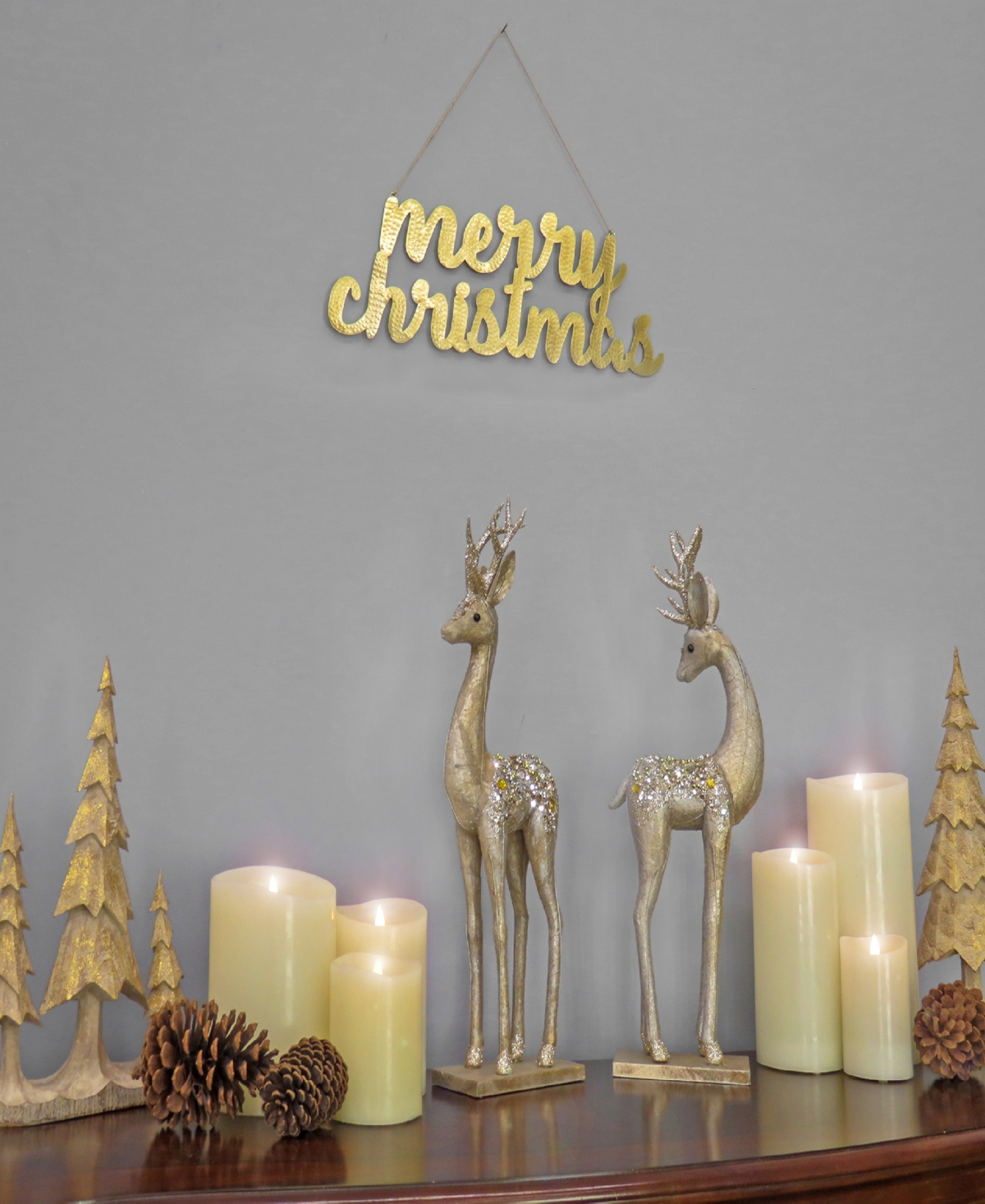 Shop National Tree Company 19" Hgtv Home Collection Merry Christmas Metal Wall Decoration In Gold