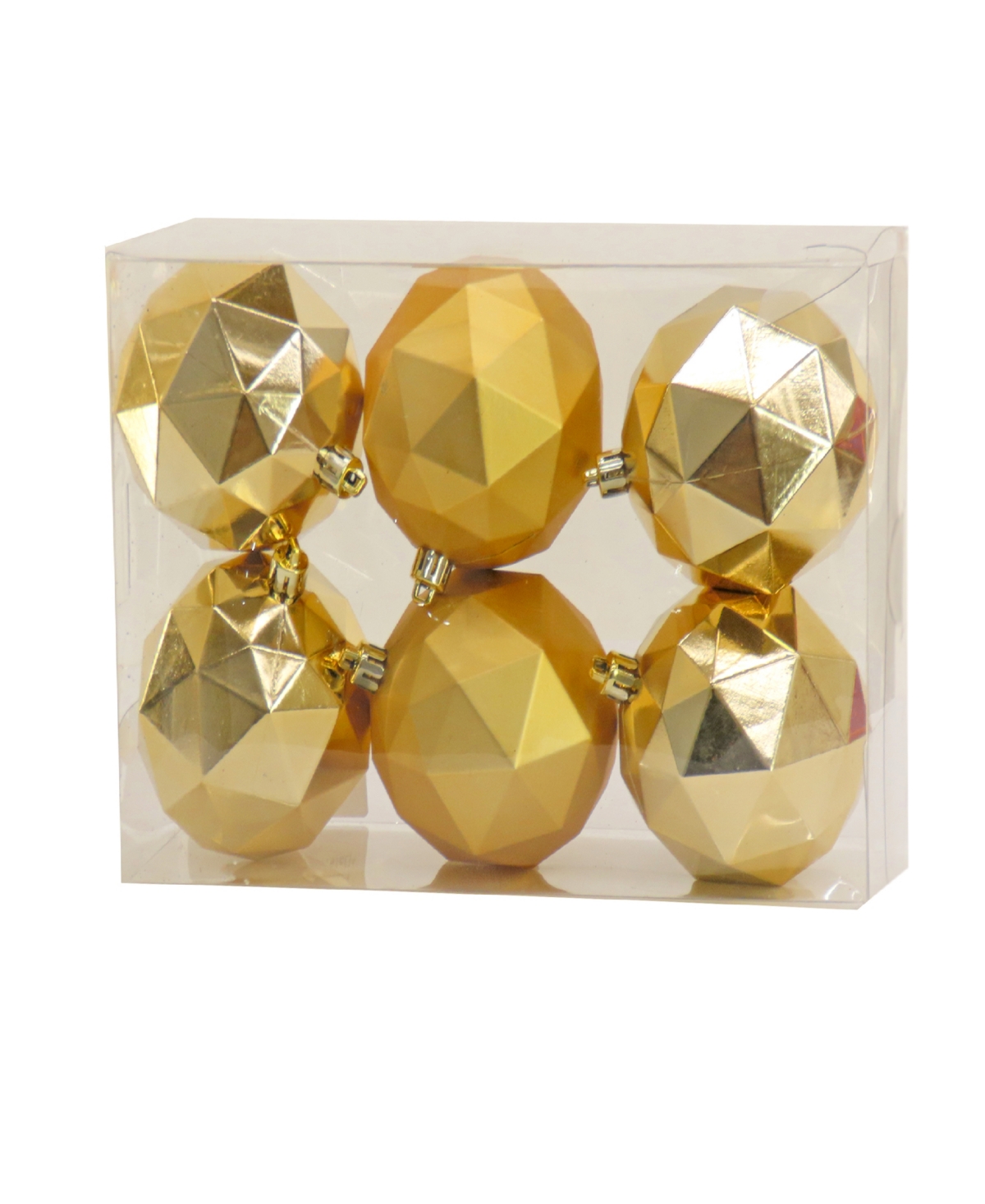 National Tree Company First Traditions 6 Piece Shatterproof Geometric Ornaments In Gold
