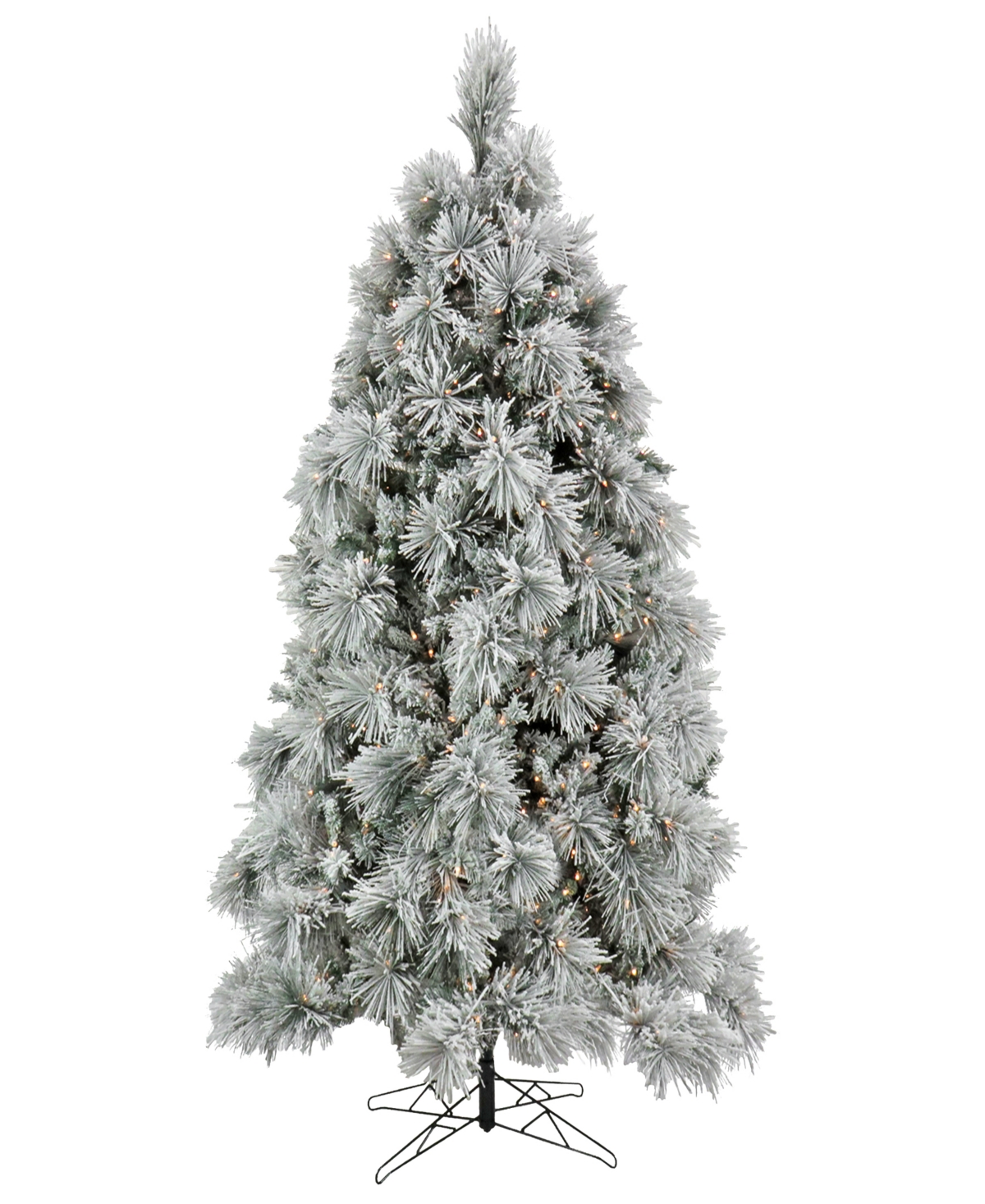 National Tree Company 7.5' Hgtv Home Collection Pre-lit Flocked Bavarian Pine Tree In Green