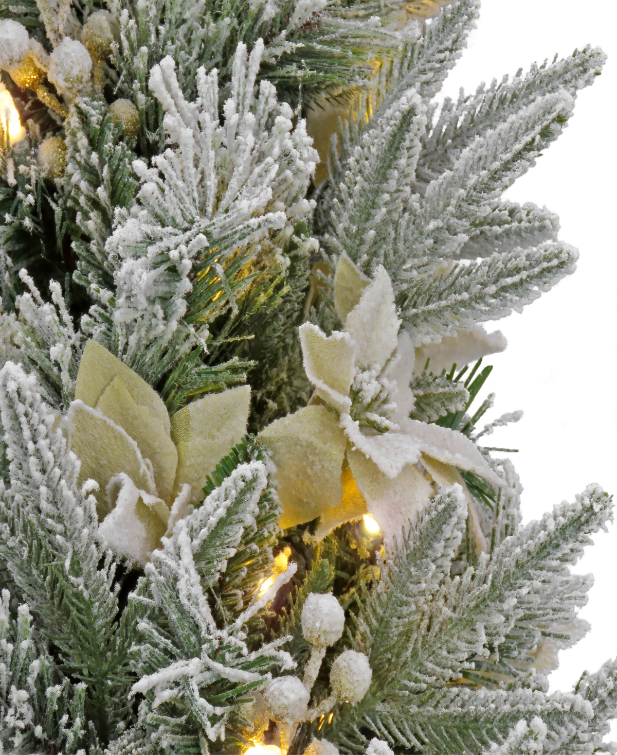 National Tree Company 4' Frosted Colonial Fir Entrance Tree With Warm Led Lights In Green