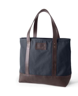 Lands' End Large Waxed Canvas Tote Bag - Brown