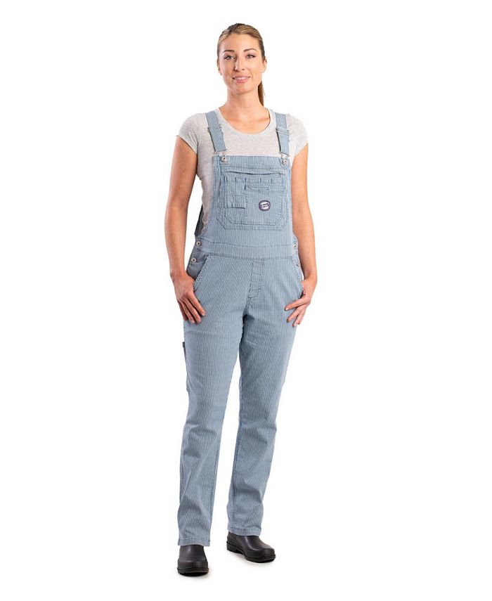 Berne Women's Vintage Washed Flex Hickory Stripe Bib Overall Macy's