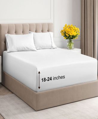Cotton Sheet Set 18" - 24" Inch Extra Deep Pocket - Queen