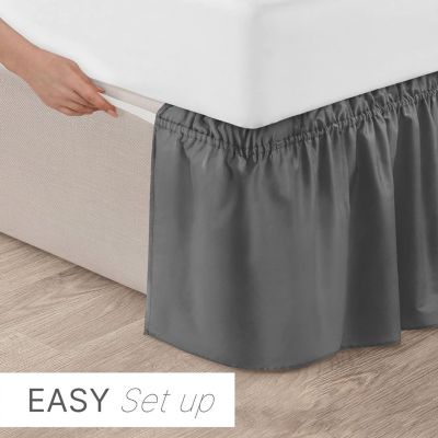 Ruffled Elastic Wrap Around Bedskirt 12 Inch Drop - Full