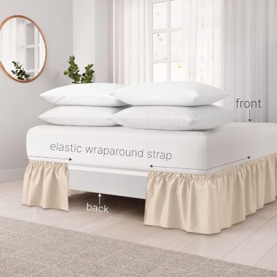 Ruffled Elastic Wrap Around Bedskirt 12 Inch Drop - Full